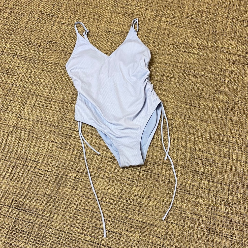 One piece light blue swimsuit 12 14 Time And True